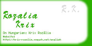 rozalia krix business card